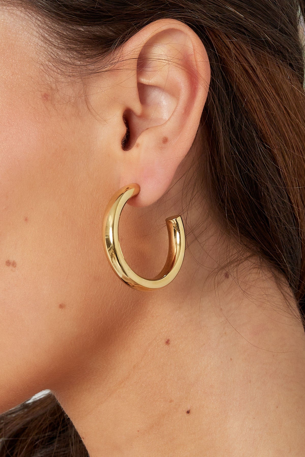 Divya Gold Thick Hoops