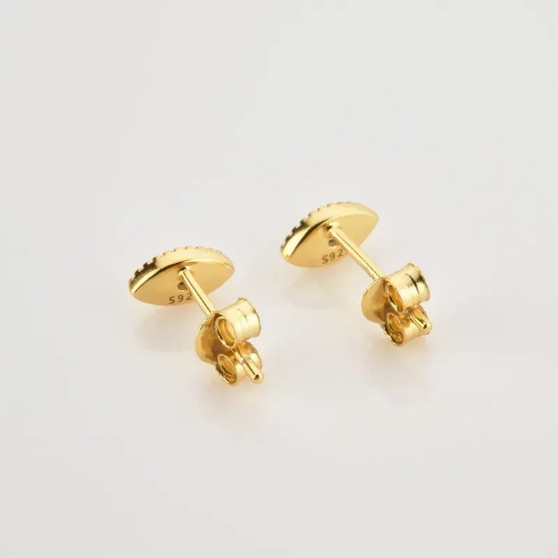 Evil eye gold stud earrings