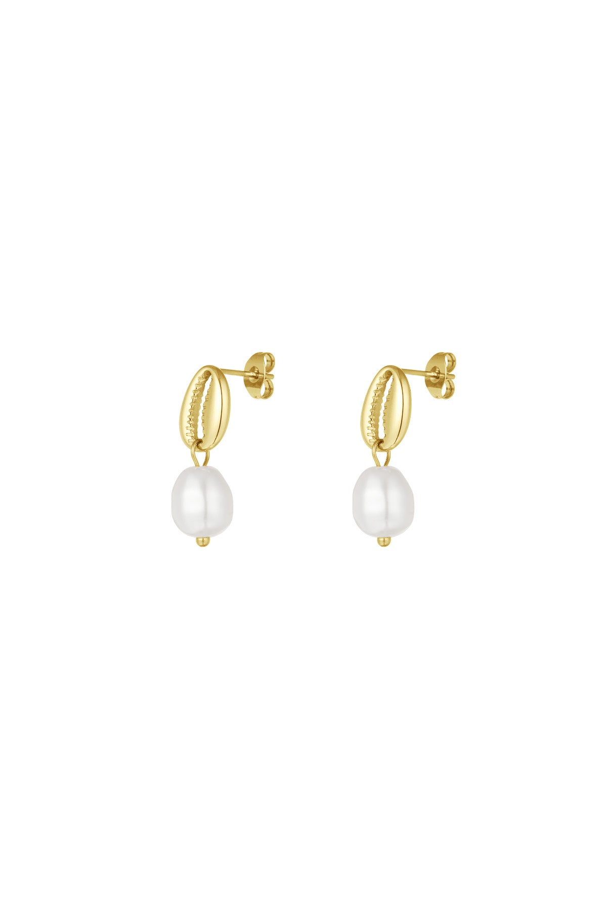 Pearl Shell Gold Earrings