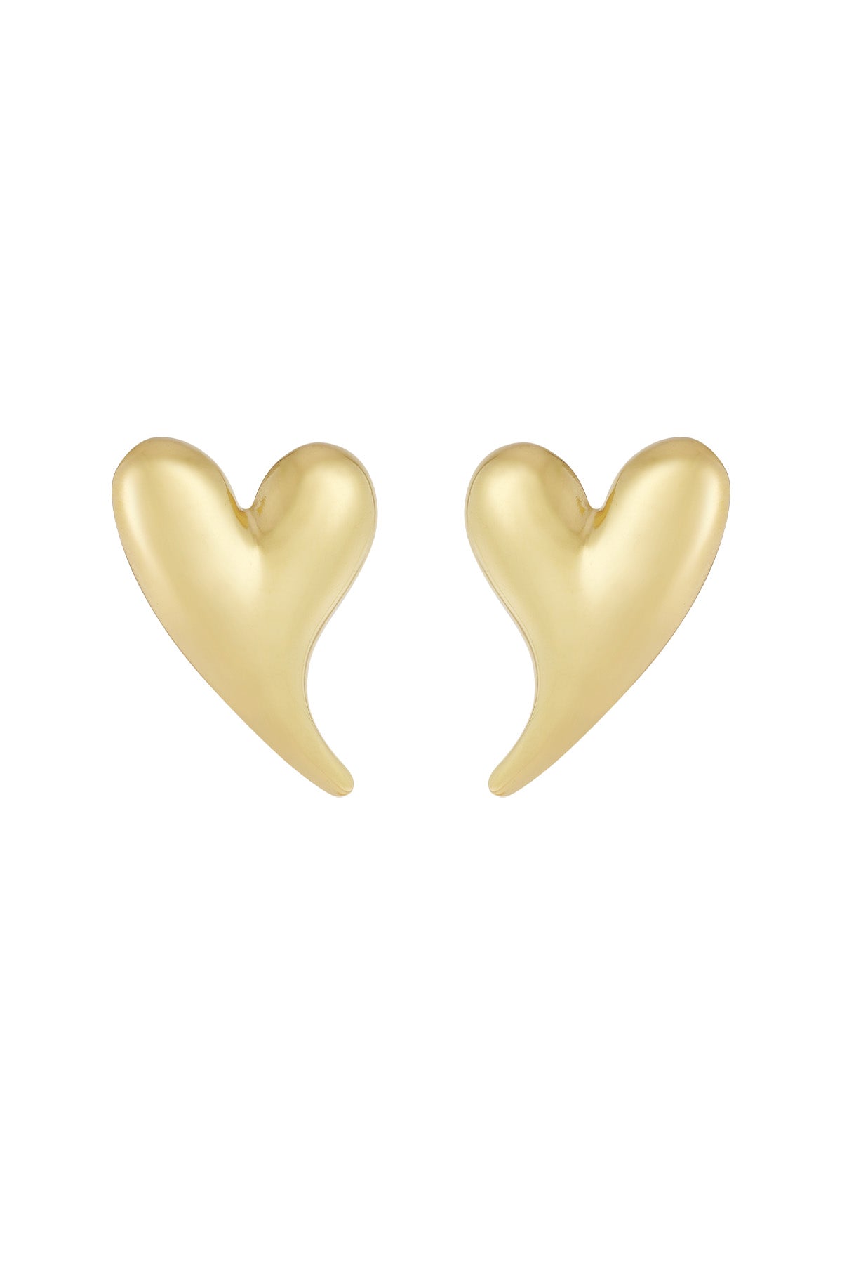 Curved Heart Statement Earrings