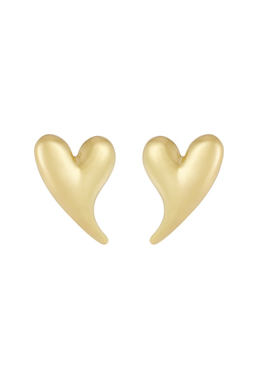 Curved Heart Statement Earrings