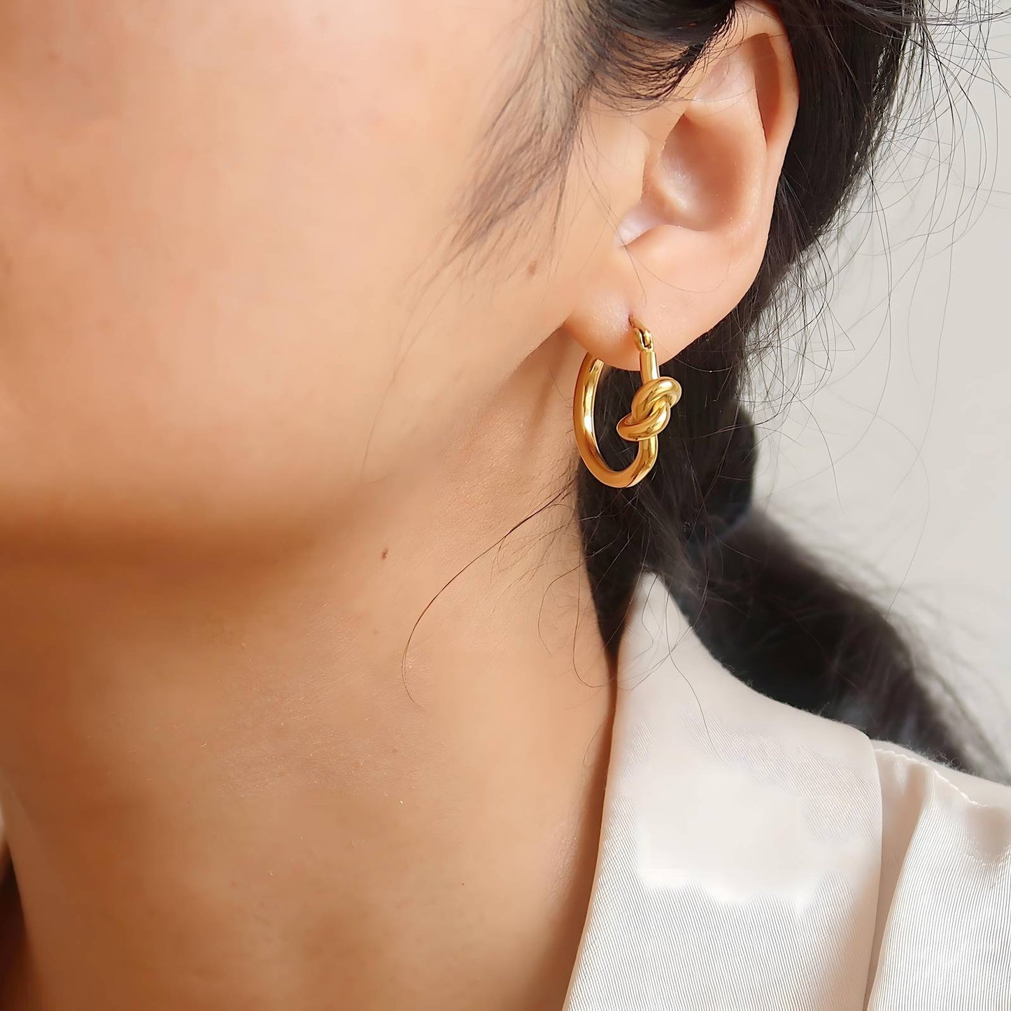 Melody Knot Hoop Earrings