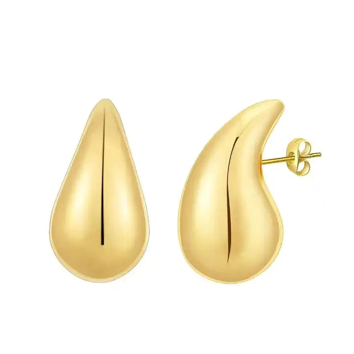 Nikita Water Drop Gold Statement Earrings