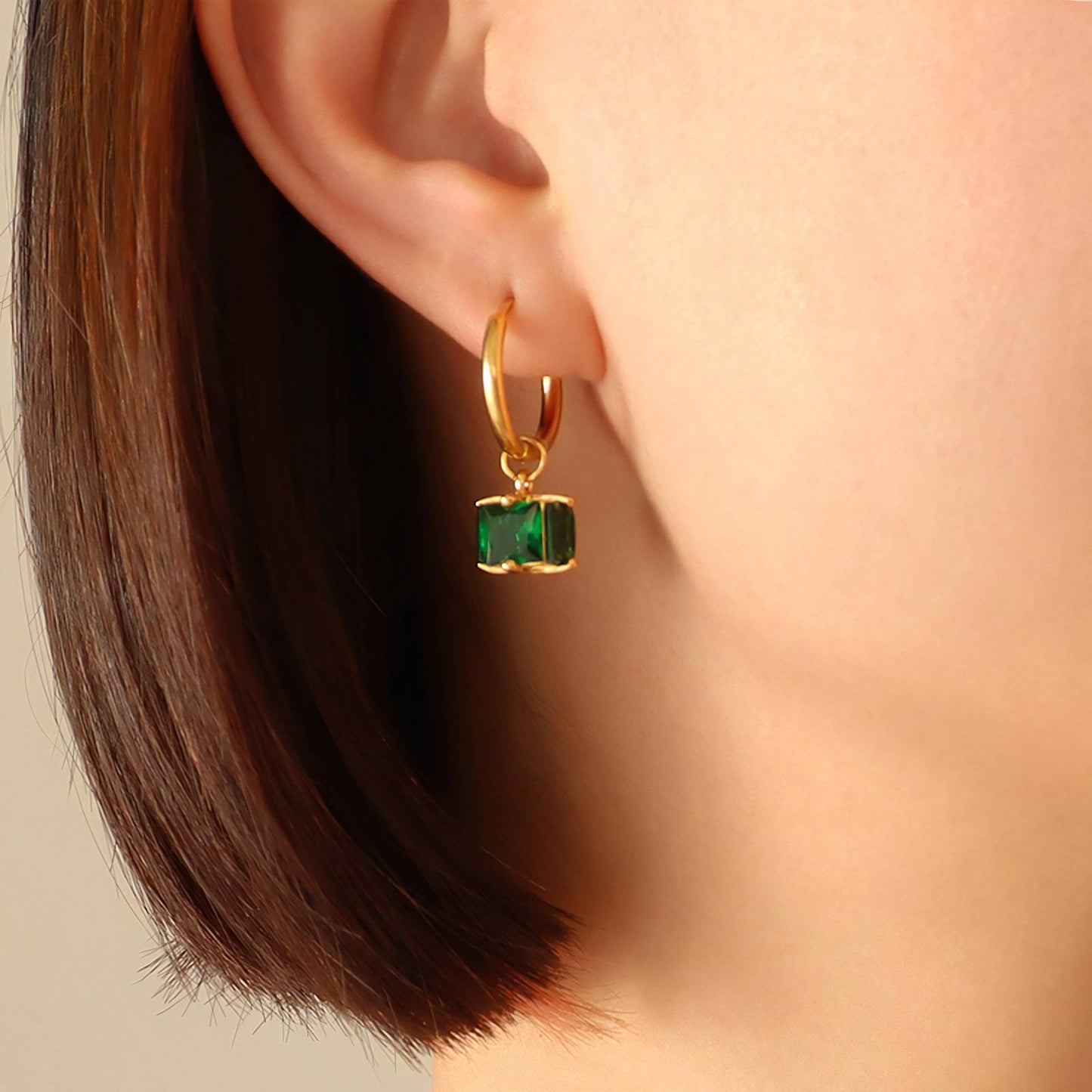 Aurora Gold and Green Earrings