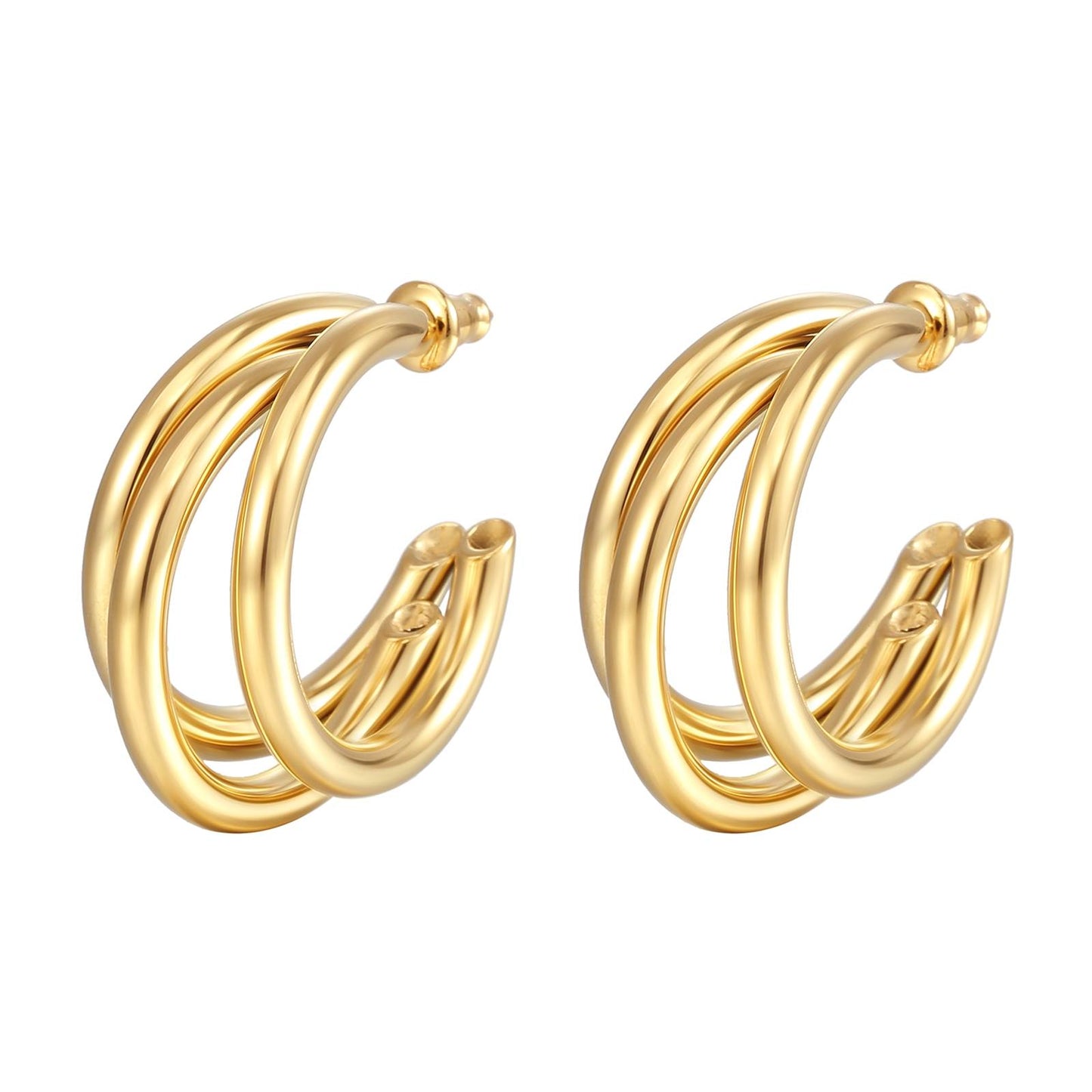 Leila Gold Half Hoops